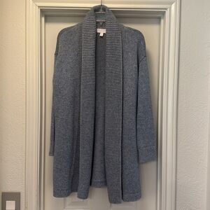 The White House Company Chambray Blue Cotton Cardigan XS
